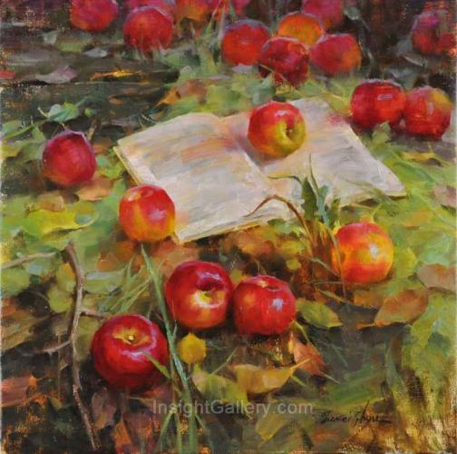 Book with Apples by Jie Wei Zhou